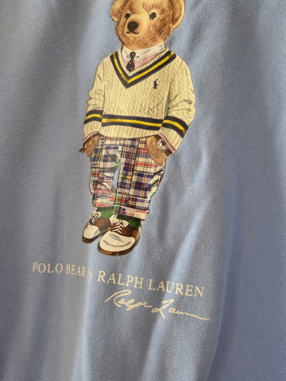 Polo by Ralph Lauren Light Blue Polo Bear Crewneck Sweater, XL,Unisex - Picture 2 of 9
